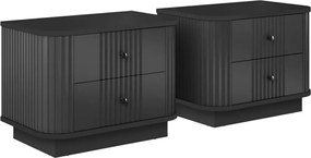 Vesper éjjeliszekrény készlet 2 db-os 56 cm - fekete / arany fogantyúk