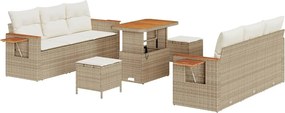 vidaXL Kerti Kanapé Szett párnával 9 pcs Beige és krém