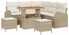 vidaXL Kerti Kanapé Szett párnával tárolóval 8 pcs Beige és krém
