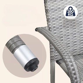 Deuba Comfort rattan székek 4 db - szürke