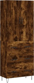 vidaXL füstös tölgy színű szerelt fa magasszekrény 69,5 x 34 x 180 cm