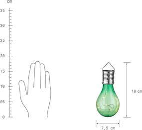 SUNLIGHT napelemes villanykörte akasztóval zöld