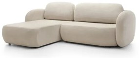 L alakú, balos OLBIA kihúzható ülőgarnitúra tárolóhellyel, bézs