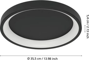 Eglo 901909 - LED RGBW dimmelhető mennyezeti lámpa LORETELLO-Z LED/19,6W/230V átm. 35 cm fekete