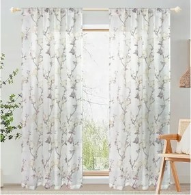 Dekorációs Függöny Lenvászon Szerkezettel Virágokkal Alagút 135x245 1 Db