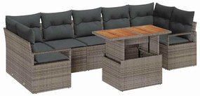 vidaXL Kerti Kanapé Szett párnával párnával 8 pcs Szürke és Barna