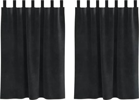 vidaXL Sötétítő függönyök 2 pcs Fekete 140 x 140 cm Bársony