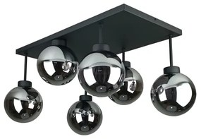 Felületre szerelhető csillár  DEA 6xE14/60W/230V fekete/füstös fekete