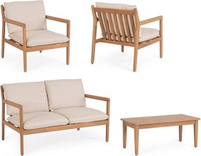 Natúr színű akácfa négyszemélyes kerti lounge szett Danubio – Bizzotto