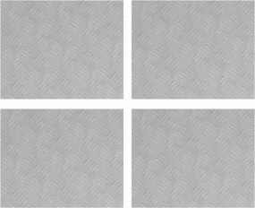vidaXL Lépcsőfok Négyszögletes 4 pcs Ezüst 50 x 40 cm Alumínium