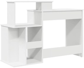 Íróasztal tárolóval Fehér 120.5x44x88.5 cm MDF