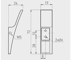 Fogas fém, 804, króm