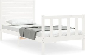 vidaXL fehér tömör fenyőfa ágy matrac nélkül 90 x 200 cm
