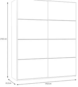 Gardróbszekrény KARO 170x210 cm szürke/zöld