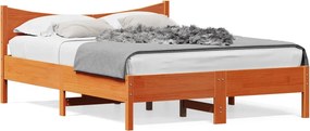 vidaXL viaszbarna tömör fenyőfa ágy matrac nélkül 140 x 190 cm