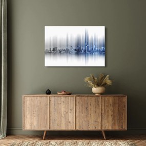 Kép - Panoráma a városra, kék-szürke (90x60 cm)