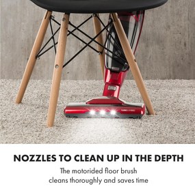 Klarstein TurboHybrid, porszívó, padló- és kézi porszívó, metál piros