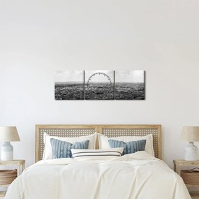 Kép - Házak háztetői Párizsban (órával) (90x30 cm)