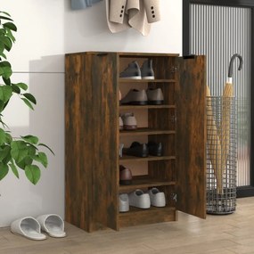 füstös tölgyszínű szerelt fa cipősszekrény 59 x 35 x 100 cm
