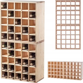 Bortartó Állvány Fa 50 Palack Alkoholos Szekrény 104cm Szett 2 db