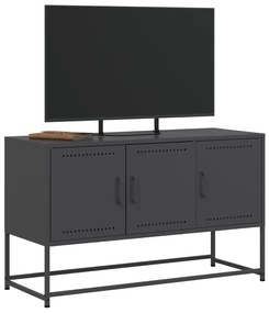 fekete acél TV-szekrény 100,5x39x60,5 cm