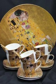 Porceláncsésze+alj kanállal, 6 személyes, 225ml, Klimt:The Kiss