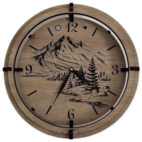 Li-Go 23697/DUB/BAT2 - LED dimmelhető óra érzékelővel LED/1xAA átm. 32 cm tölgy