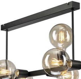 Csillár rúdon ASTRID 8xE27/60W/230V fekete