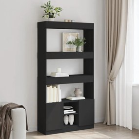 fekete szerelt fa magasszekrény 92 x 33 x 180 cm
