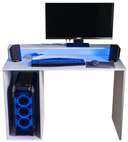 Sarok Gamer PC asztal Garrick 2 (biely) (LED RGB világítással). Akció -6%. 1064136