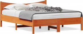 vidaXL viaszbarna tömör fenyőfa ágy matrac nélkül 150 x 200 cm