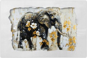 Poszterek 120x80 Elefánt Absztrakt Arany ékezetek