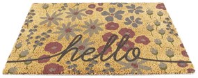 Kókuszrost lábtörlő 40x60 cm Hello Scribbly Floral – Artsy Doormats