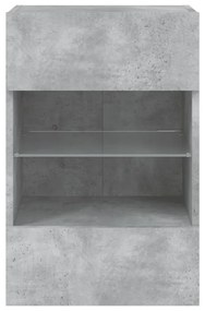 betonszürke falra szerelhető TV-szekrény LED-del 40x30x60,5 cm