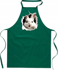 Konyhai Kötény pamut zöld lyuk Nyuszi FA_494_z