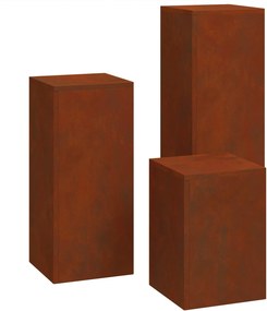 vidaXL Növényállvány 3 pcs Rozsdás Időjárásálló acél