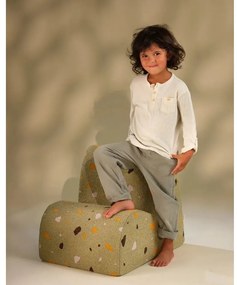 Zöld buklé-zsenília gyerek fotel Terrazzo Cloud – Wigiwama