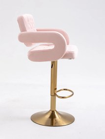 HR8403W Púderrózsaszín modern velúr szék arany lábbal
