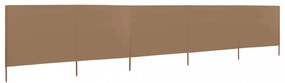 tópszínű 5 paneles szövet szélfogó 600 x 120 cm