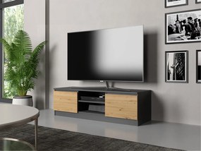 Riano MIX RTV120 TV állvány, 120x36x40 cm, antracit-tölgy