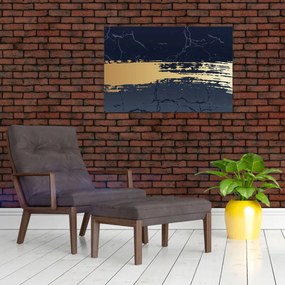 Kép - Kék és arany absztrakció N⁰2 (90x60 cm)