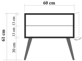 Éjjeliszekrény Tobobi 8 (többszínű). 1094396