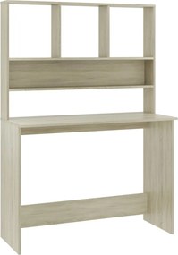 vidaXL Sonoma-tölgy forgácslap íróasztal polcokkal 110 x 45 x 157 cm