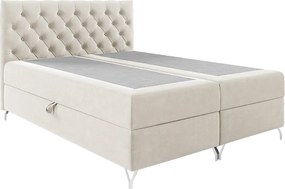 Boxspring ágy, 120x200, fehér Velvet szövet, GULIETTE + ajándék