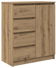 kézműves tölgy szerelt fa tálalószekrény fiókos 71x35x84 cm