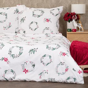4Home Christmas holly karácsonyi pamut ágyneműhuzat, 140 x 220 cm, 70 x 90 cm, 140 x 220 cm, 70 x 90 cm