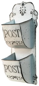 Antikolt fehér Fali levéltartó vintage mintával