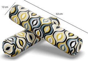Görgős párna, 2 db, hab töltet, fonott, színes
