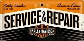 Fém tábla Harley-Davidson - Service & Repair, (50 x 25 cm)