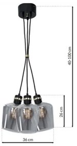 Csillár RICHMOND 3xE27 / 60W / 230V
